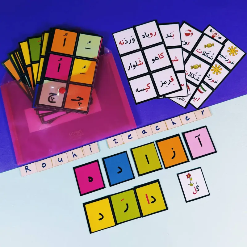 فلش کارت حروف الفبا و ترکیب نشانه ها