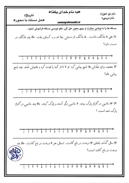 کاربرگ حل مسئله با محور کلاس اول