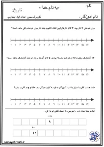کاربرگ محور ریاضی اول دبستان