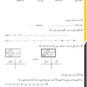 آزمون پایانی ریاضی اول ابتدایی