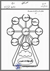 کاربرگ ریاضی پایه سوم گردونه ضرب