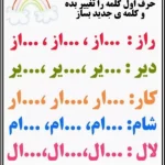 کلمه سازی فارسی پایه اول دبستان