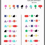 کاربرگ جمع و تفریق پایه اول کد های رنگی