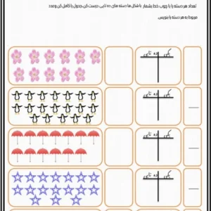 کاربرگ تابستانه جدول ارزش مکانی دوم ابتدایی