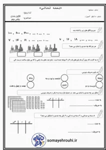 کاربرگ مرور الگو عددی ریاضی دوم دبستان