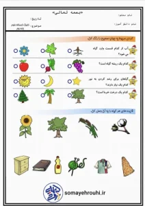 کاربرگ علوم (دنیای گیاهان) اول دبستان کاربرگ علوم دوم