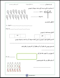 ارزشیابی ریاضی ورودی دوم دبستان