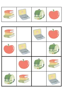 کاربرگ علوم اول دبستان جدول سودوکو برای پیش دبستانی