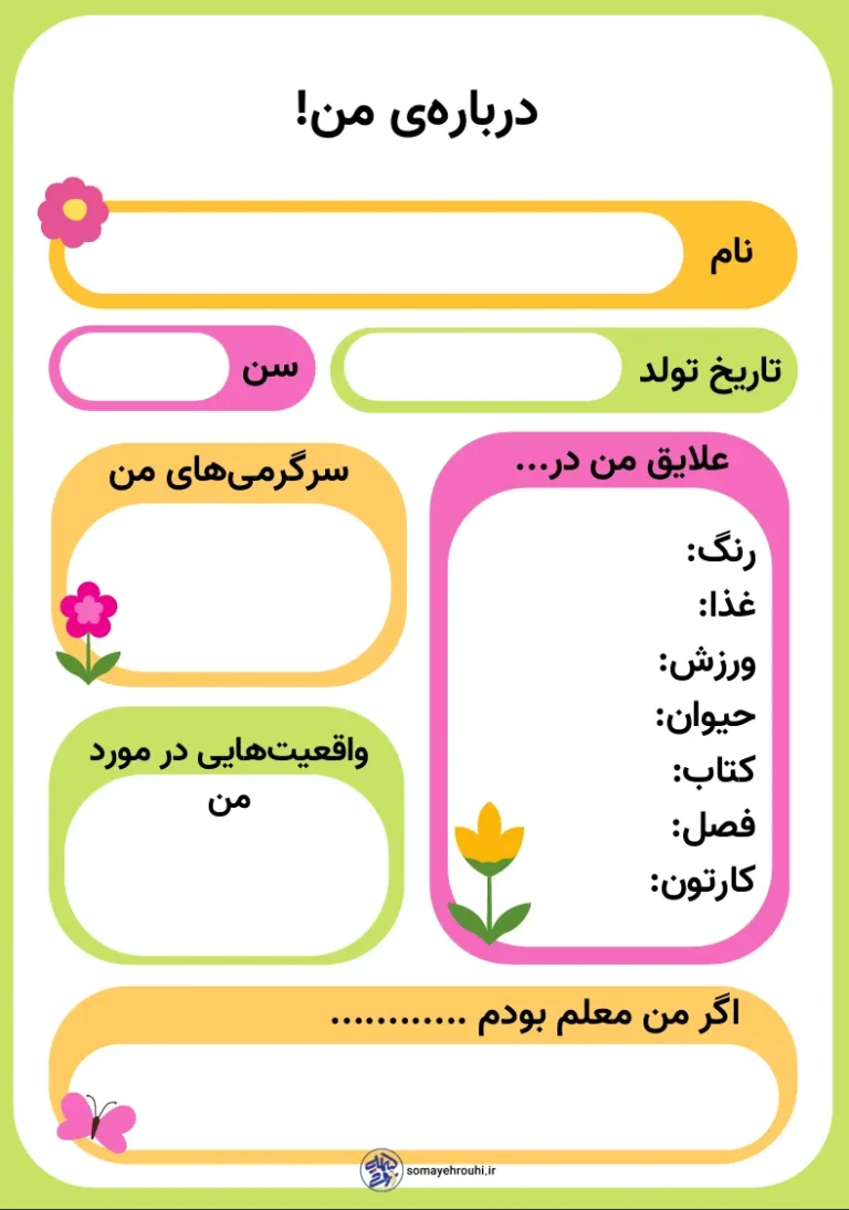 کاربرگ درباره ی من