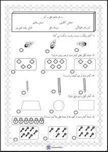 کاربرگ سنجش آغازین ریاضی، علوم، فارسی