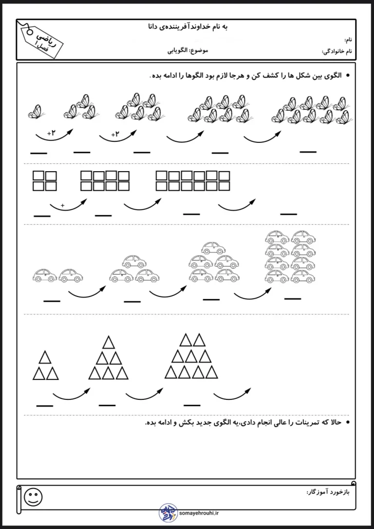 آزمون ریاضی الگویابی