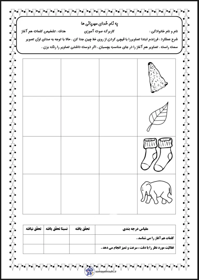 آزمون کلمات هم آغاز