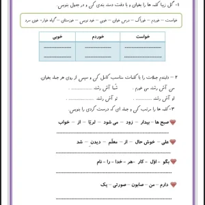 ارزشیابی فارسی دوم