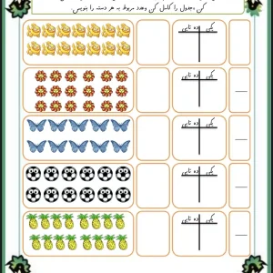کاربرگ جدول ارزش مکانی ریاضی