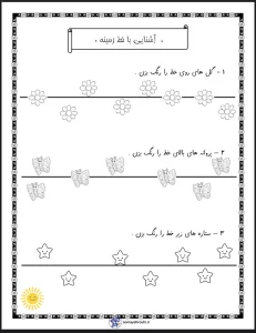کاربرگ 13 آشنایی با خط زمینه پایه اول