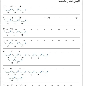 کاربرگ الگویابی دوم ابتدایی