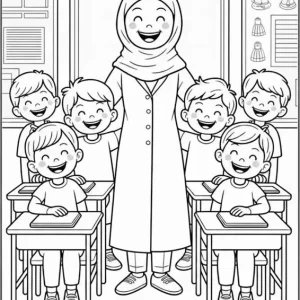 کاربرگ رنگ آمیزی برای روز معلم