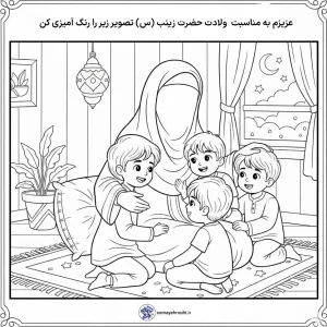 کاربرگ رنگ آمیزی ولادت حضرت زینب