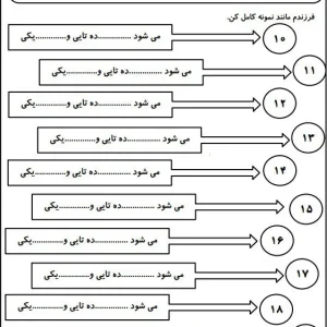 کاربرگ ریاضی آموزش اعداد