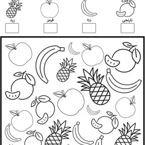 کاربرگ میوه ها برای پیش دبستانی