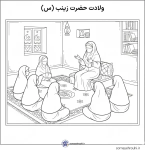 کاربرگ ولادت حضرت زینب پیش دبستانی