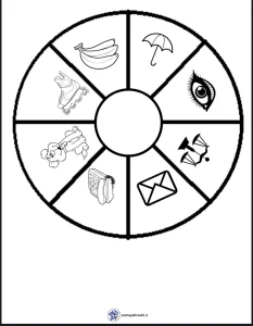 کاربرگ گردونه کلمات هم پایان فارسی اول ابتدایی