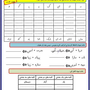 پیک آموزشی فارسی و علوم کلاس اول