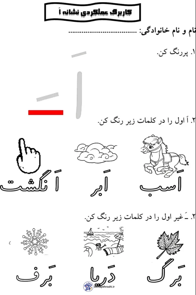 کاربرگ نشانه اَ
