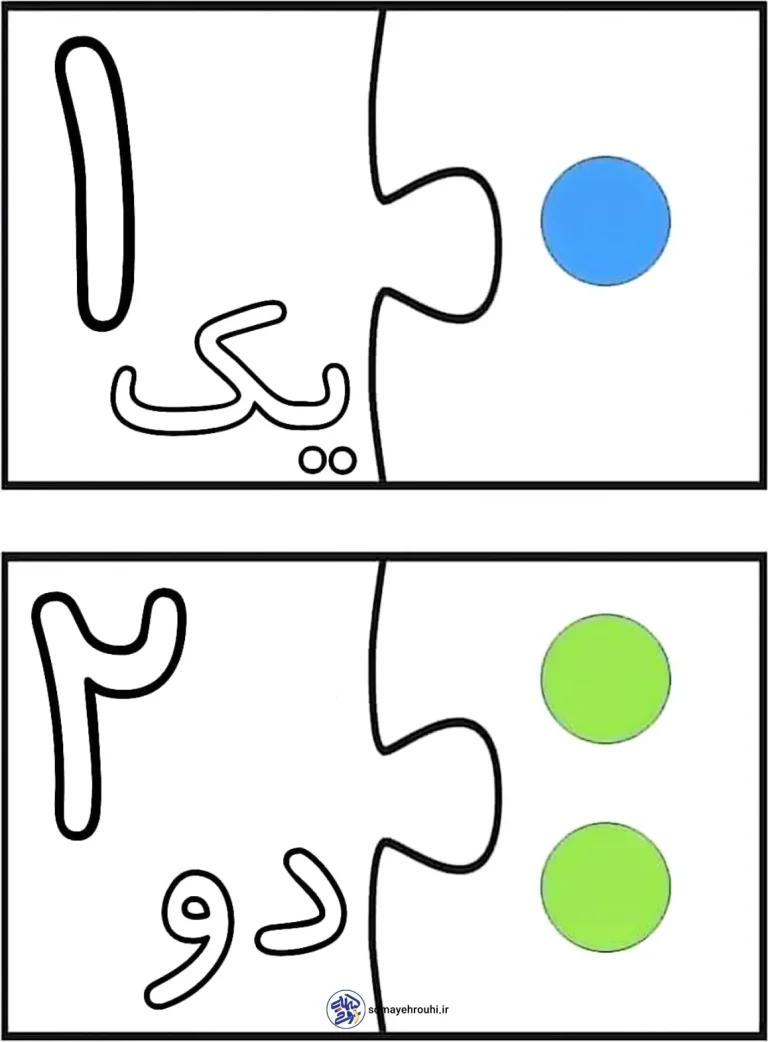 کاربرگ ریاضی پایه اول حروف و رقم