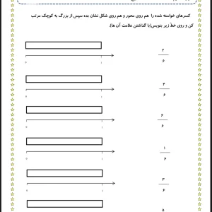 آزمون ریاضی فصل 3 کسرها پایه سوم دبستان