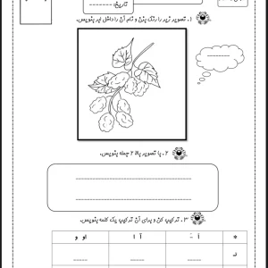 کاربرگ فارسی حرف ت اول دبستان