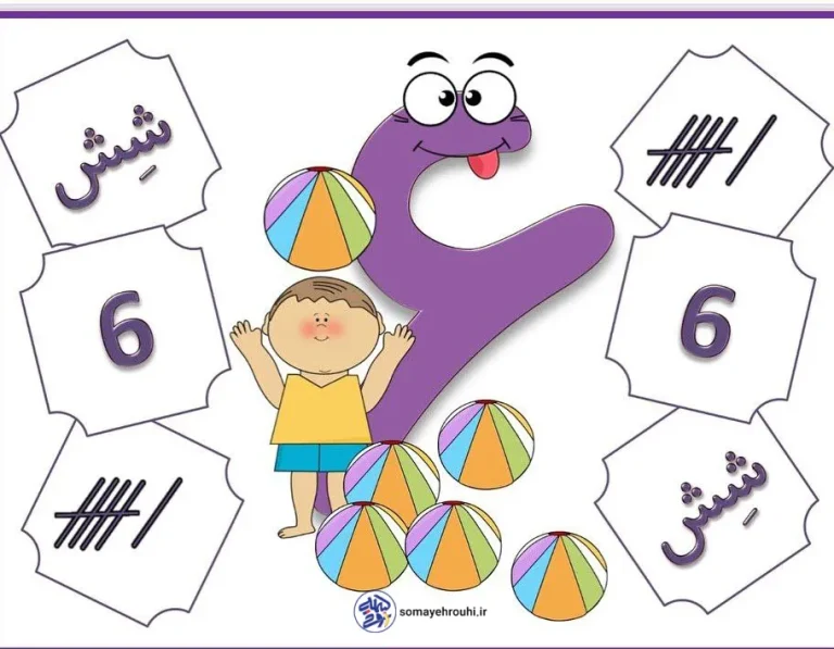 فلش کارت آموزش اعداد فارسی