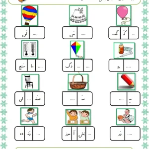 کاربرگ تمرینی تشخیص بخش ها تا نشانه د