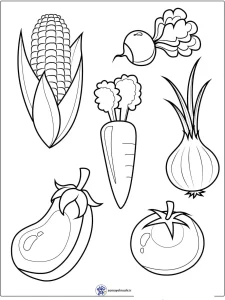 کاربرگ رنگ آمیزی سبزیجات