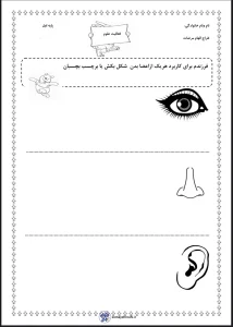 کاربرگ علوم اول دبستان حواس پنجگانه