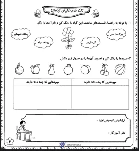 کاربرگ علوم (دنیای گیاهان) اول دبستان کاربرگ علوم (دنیای گیاهان) اول دبستان
