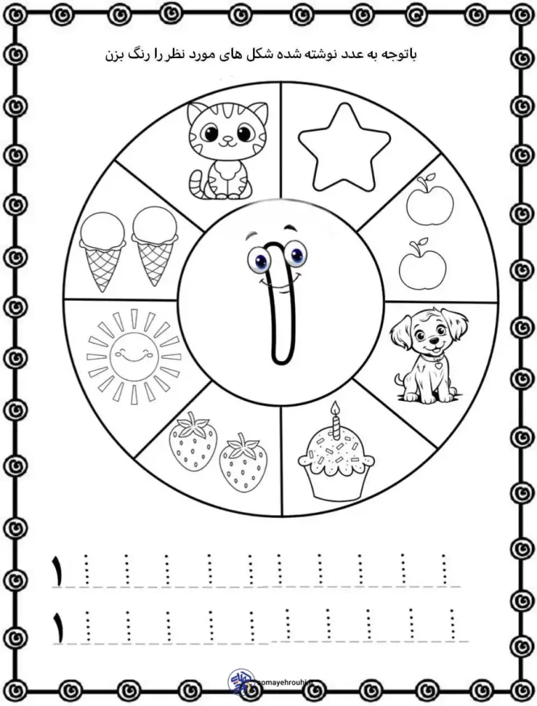 کاربرگ عملکردی تمرین اعداد پایه اول دبستان