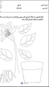 کاربرگ اجزای گیاهان پیش دبستان