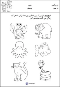 دانلود کاربرگ واحدکار آبزیان پیش دبستان 5 دانلود کاربرگ واحدکار آبزیان پیش دبستان