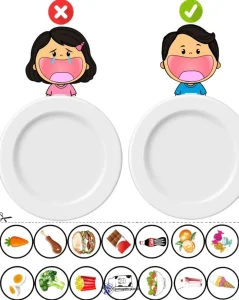 کاربرگ واحدکار خوراکی های مفید و مضر پیش دبستانی