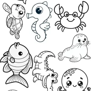 کاربرگ رنگ آمیزی جانوران دریایی