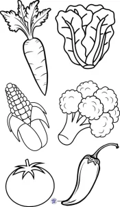 کاربرگ رنگ آمیزی سبزیجات