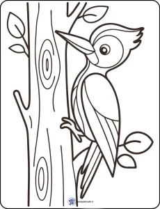 کاربرگ رنگ آمیزی تصویر دارکوب