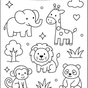 کاربرگ رنگ‌آمیزی حیوانات باغ وحش