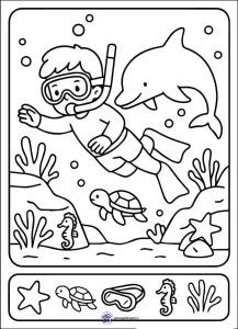 نقاشی غواص برای پیش دبستان