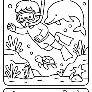 نقاشی غواص برای پیش دبستان