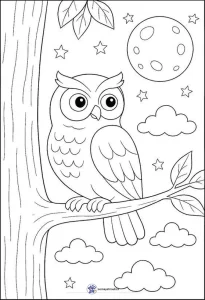 نمونه رنگ آمیزی رایگان تصویر جغد