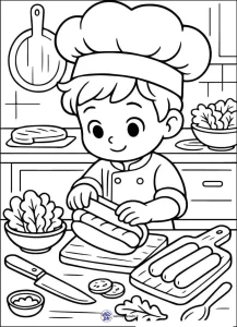 کاربرگ واحدکار آشپز برای پیش دبستان