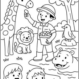 کاربرگ رنگ‌آمیزی حیوانات باغ وحش