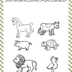 کاربرگ شناخت حیوانات اهلی